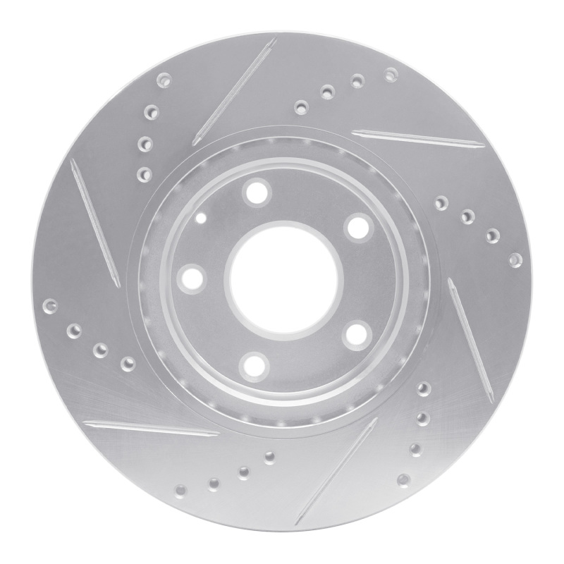 Mazda 3 Brake Rotor (1) - Front Right - R1 Concepts - Drilled & Slotted - Silver - `14-`24